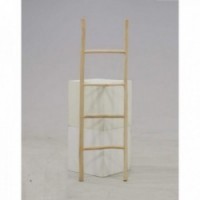 Ladder towel rack in natural wood