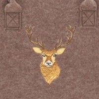 Embroidered deer felt log bag