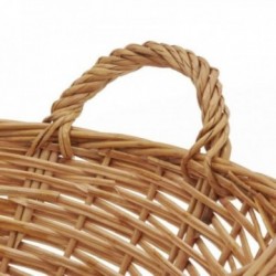 Stained wicker laundry basket