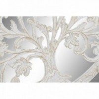 Arbre de vie avec miroir en bois blanc, Décoration miroir mural