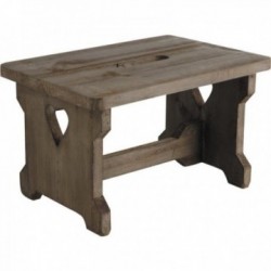 Tabouret repose-pieds escabeau marche pied en bois vieilli