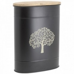 Taburete de pellets metálicos Patrón de árbol de cucharón: diseño de la reserva de pellets para estufa y carro de almacenamiento