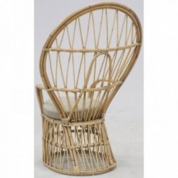 Poltrona in rattan con schienale alto in stile Emmanuelle