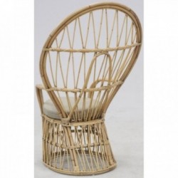 Sessel aus Rattan mit hoher Rückenlehne im Emmanuelle-Stil