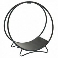 Titular de Log Round Metal Ø 49 cm: Apedações de alcance Projeto industrial e robustez para a lareira
