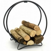 Log Holder Round Metal Aged Ø 49 cm: Range Stakes Industrial Design & Robustness for Peis