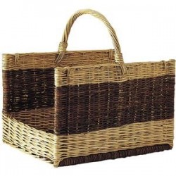 Raw wicker log basket