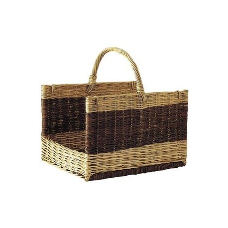 Panier à bûches en osier brut