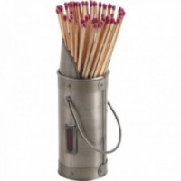 Metal bucket + 60 fireplace matches
