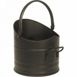 Black metal ash bucket