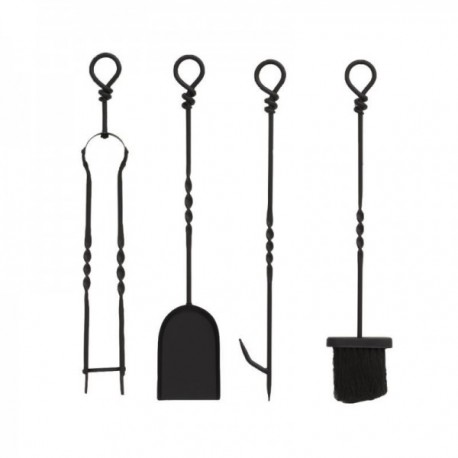 Wrought Iron Fireplace Accessories - Set of 4