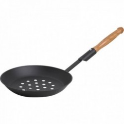 Steel and wood chestnut pan