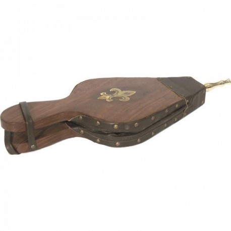 Wooden and imitation leather fireplace bellows