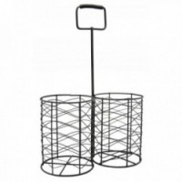 Czarny uchwyt na butelkę (2 butelki)