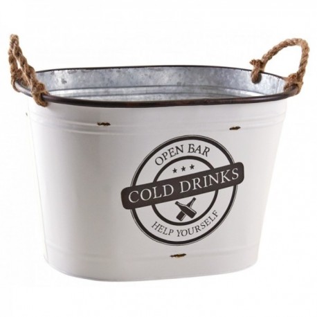 Kalldrycker Lackerad Metallflaska Bucket | Lampagne handfat, öl och vintage vin med handtag