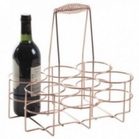 Uchwyt do butelek 6 miedzianych butelek metalowych