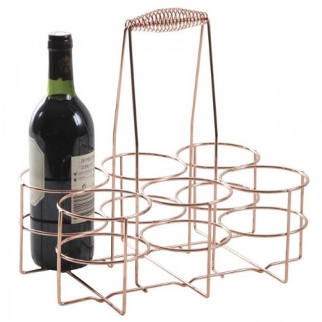 Uchwyt do butelek 6 miedzianych butelek metalowych