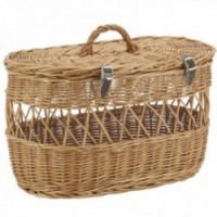 Wicker transport cage for cats and dogs