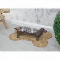 Podwójna miska do żeliwnego psa