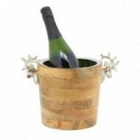 Deer champagne bucket in wood and aluminum