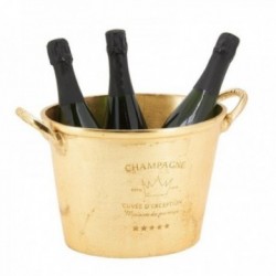 High-end Champagne Bucket vanhanaikaisessa kullattua alumiinia - poikkeuksellinen cuvée, jossa on tyylikäs kahvat puoluepöydälle