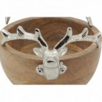 Drewniana sałatka miski głowy jeleni