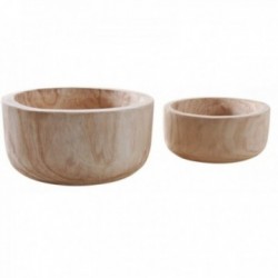 Round wooden salad bowls...