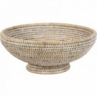 Okrągły kosz na biały Rattan Ø 32 cm