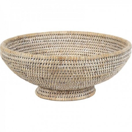 Okrągły kosz na biały Rattan Ø 32 cm