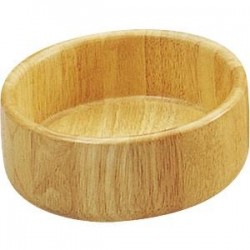 Round rubberwood salad bowl...