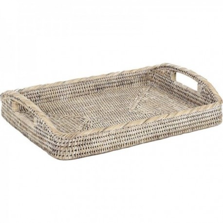 Biała taca serwisowa Rattan