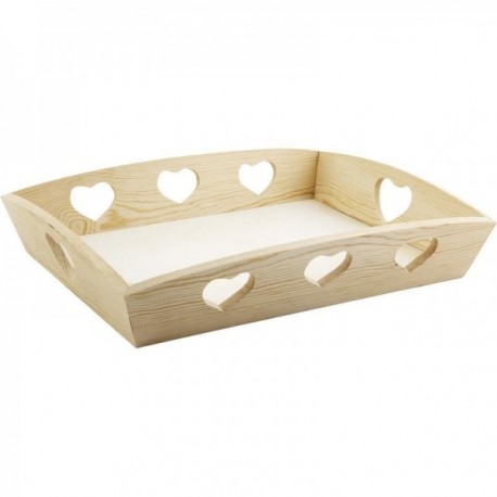 Brutto drewniana taca z cięciami serca