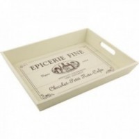 Plateau de service en bois Epicerie fine