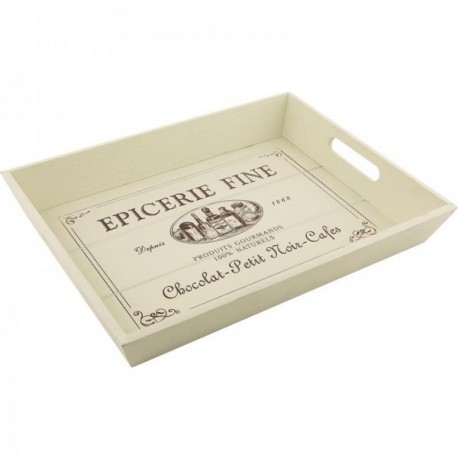 Plateau de service en bois Epicerie fine