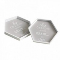 Tace ziarna kawy w białym lakierowanym drewnianym zestawie 2