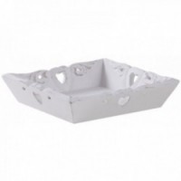 Kwadratowa płyta w białym drewnianym sercu