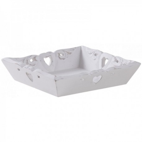 Neliölevy valkoisella puulla