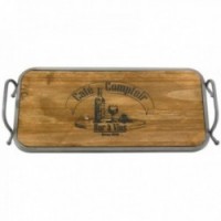 Taca telewizyjna na drewnianych i metalowych nogach