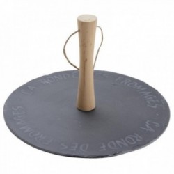 Okrągła taca sera w łupku i...