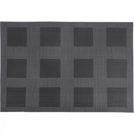 Set of 6 Checkered Black Vinyl Placemats