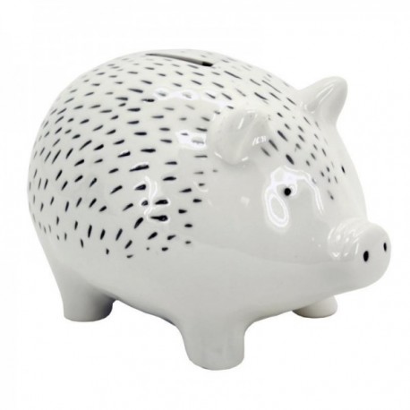 Hand painted ceramic pig piggy bank