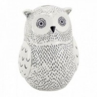 Owl piggy bank in hand-painted ceramic