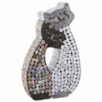 Decorazione gatti riciclati Carta per font | Statuette Artigianato Artigianato Eco-friendly per interni caldi
