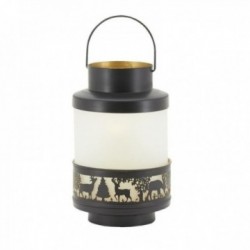 Szklana latarnia i metal z...