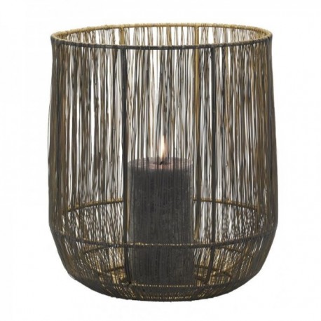 Tealight holder in golden interior metal wire Ø 25 cm