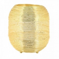 Round candle holder in gold...