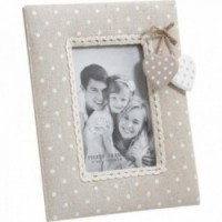 Cotton photo frame with hearts for photo 10x15 cm soft and romantic decoration