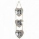 Photo holder to hang 3 heart photos