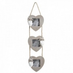 Porte-photos à suspendre 3 photos coeurs