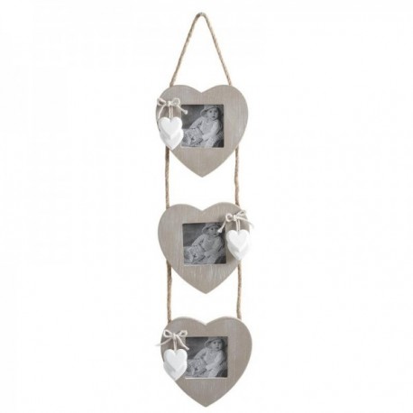 Porte-photos à suspendre 3 photos coeurs
